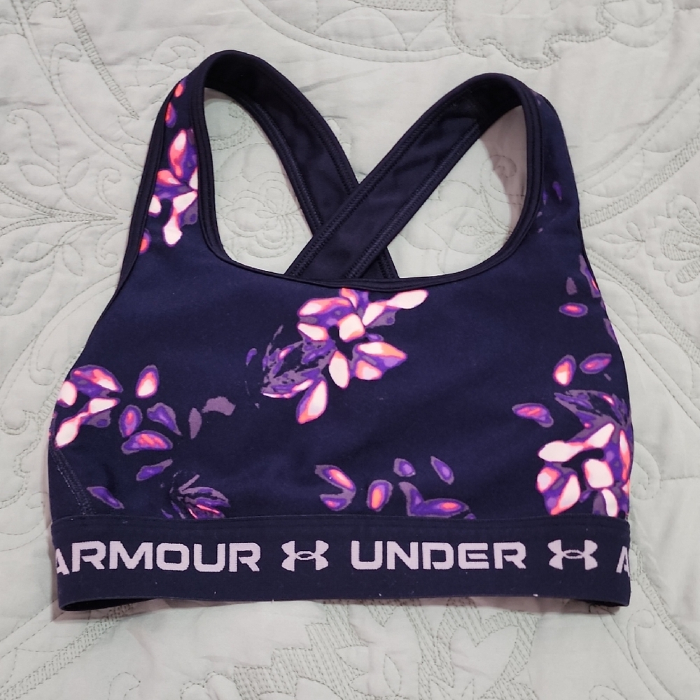 UNDER ARMOUR Purple Floral Sports Bra